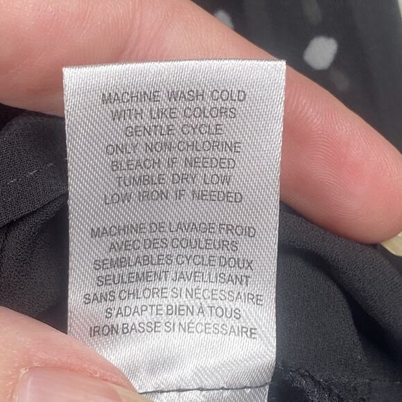 DR2 By Daniel Rainn Top Womens Size S Long Sleeve Blouse Abstract Sheer Sleeve - Picture 5 of 5